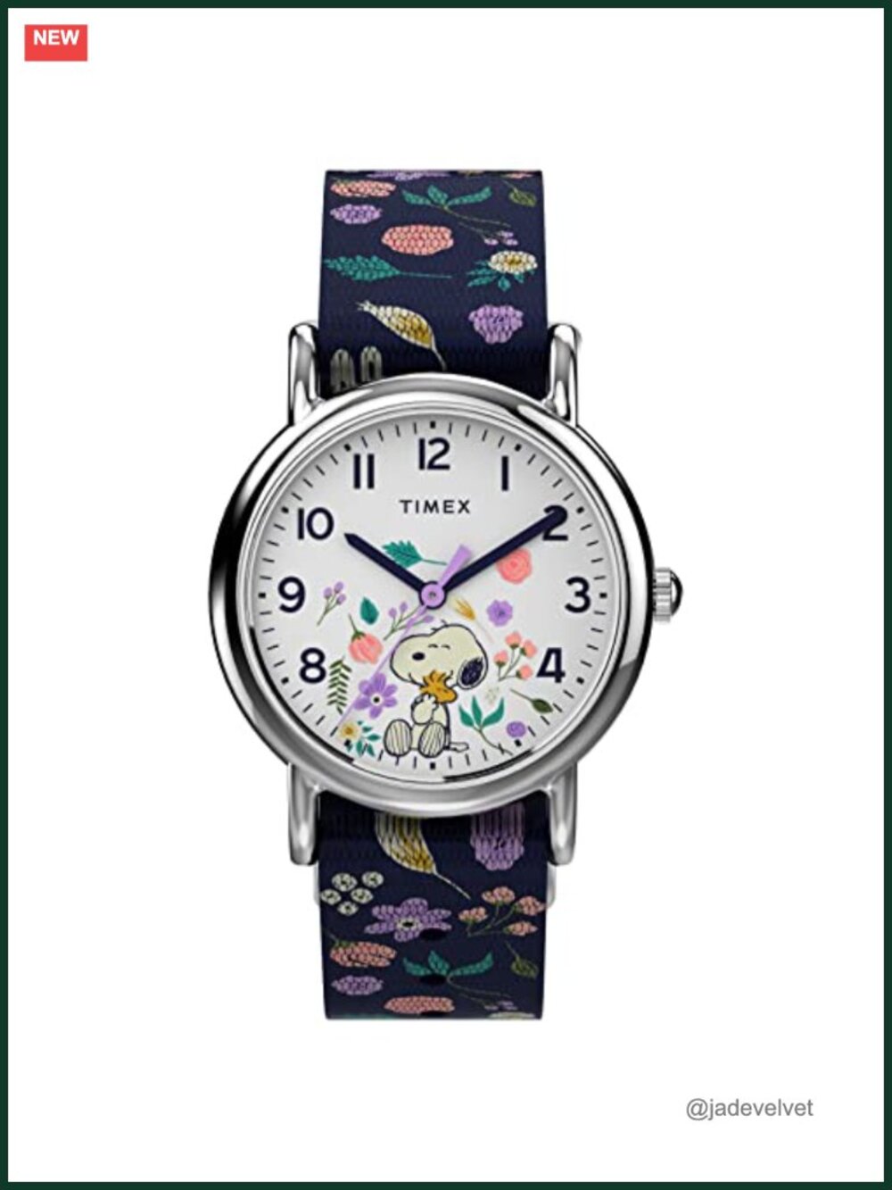 Timex Weekender Snoopy Woodstock Floral Motif Wristwatch 31mm